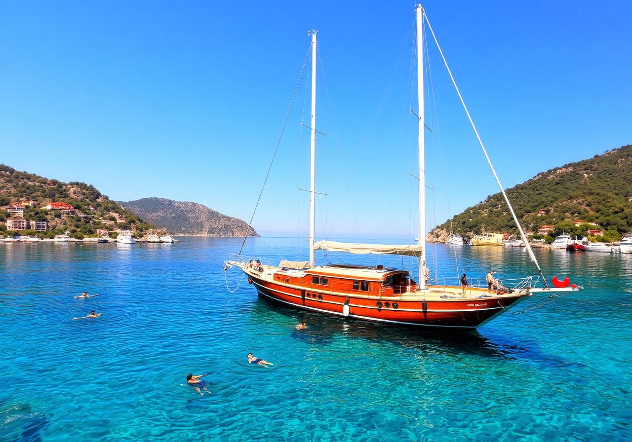 Boat near Fethiye islands