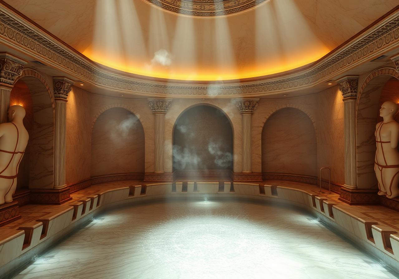 Traditional Turkish hammam interior