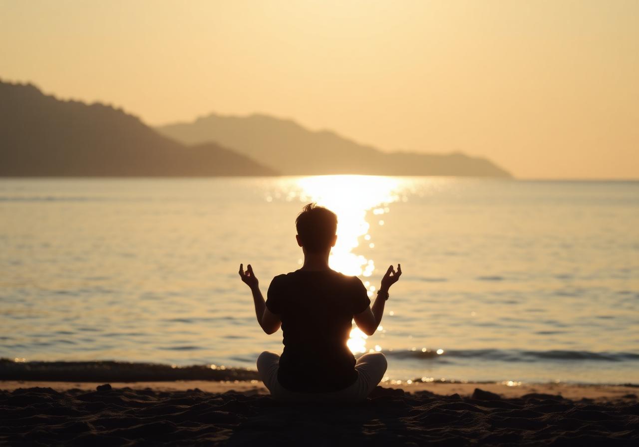 Sunrise meditation by the sea in Fethiye